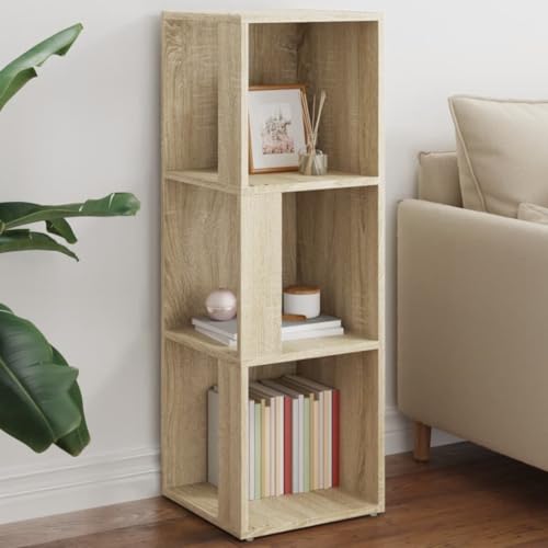 WEMYUFURN Eckregal mit 3 Fächern für Bücher und Deko – Stabiles Wohnzimmerregal mit platzsparender Design von WEMYUFURN