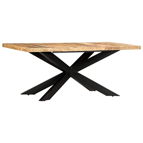 WEMYUFURN Esstisch Tisch für Küche Tafel für Innenraum 180 x 90 x 76 cm Raues Mango-Massivholz von WEMYUFURN
