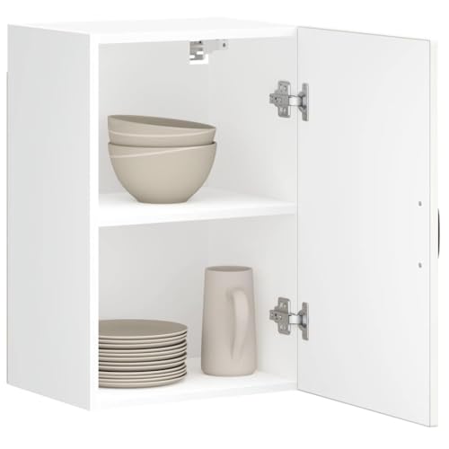 WEMYUFURN Küchen-Hängeschrank Lucca Hochglanz-Weiß Holzwerkstoff Ofenunterschrank mit großem Stauraum, verstellbaren Füßen und platzsparendem Design von WEMYUFURN