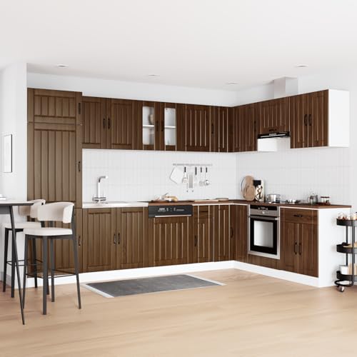 WEMYUFURN Küchenschrank Lucca Doppelbecken Braun Eiche Holzwerkstoff Moderner Spülschrank aus Holzwerkstoff mit Stauraum für Küchenutensilien WEMYUFURN Küchenschrank Lucca Doppelbecken Braun Eiche Holzwerkstoff Moderner Spülschrank aus Holzwerkstoff mit Stauraum für Küchenutensilien von WEMYUFURN