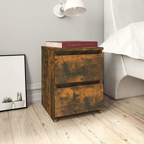 WEMYUFURN Nachttisch Räuchereiche 30x30x40 cm Holzwerkstoff,Bettkommode, Nachtisch für Schlafzimmermöbel von WEMYUFURN