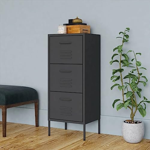 WEMYUFURN Stahl Anrichte mit Nivellierern: Robuster Lagerschrank mit kugelgelagerten Schubladen, vollausziehbar und höhenverstellbar für optimale Organisation. von WEMYUFURN