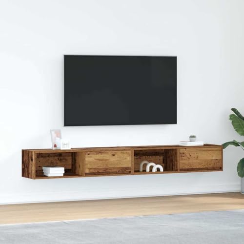 WEMYUFURN TV-Schränke 2 STK. Altholz-Optik Fernseher Tisch Konsolentisch mit Schubladen tv Cabinet tv möbel 100x31x25,5 cm Holzwerkstoff WEMYUFURN TV-Schränke 2 STK. Altholz-Optik Fernseher Tisch Konsolentisch mit Schubladen tv Cabinet tv möbel 100x31x25,5 cm Holzwerkstoff von WEMYUFURN