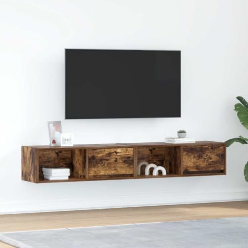 WEMYUFURN TV-Schränke 2 STK. Räuchereiche wohnzimmerschrank tv ständer Konsolentisch mit Schubladen Fernsehtisch 80x31x25,5 cm Holzwerkstoff WEMYUFURN TV-Schränke 2 STK. Räuchereiche wohnzimmerschrank tv ständer Konsolentisch mit Schubladen Fernsehtisch 80x31x25,5 cm Holzwerkstoff von WEMYUFURN