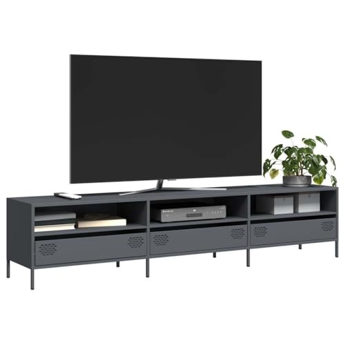 WEMYUFURN TV-Schrank Anthrazit kommode tv Board Fernsehtisch Couchtisch 202x39x43,5 cm Kaltgewalzter Stahl WEMYUFURN TV-Schrank Anthrazit kommode tv Board Fernsehtisch Couchtisch 202x39x43,5 cm Kaltgewalzter Stahl von WEMYUFURN