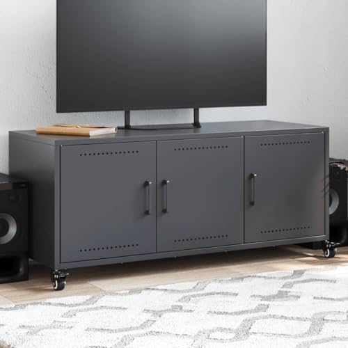 WEMYUFURN TV-Schrank Anthrazit tv Bank hängeschrank tv unterschrank lowboard 100,5x39x43,5 cm Stahl von WEMYUFURN