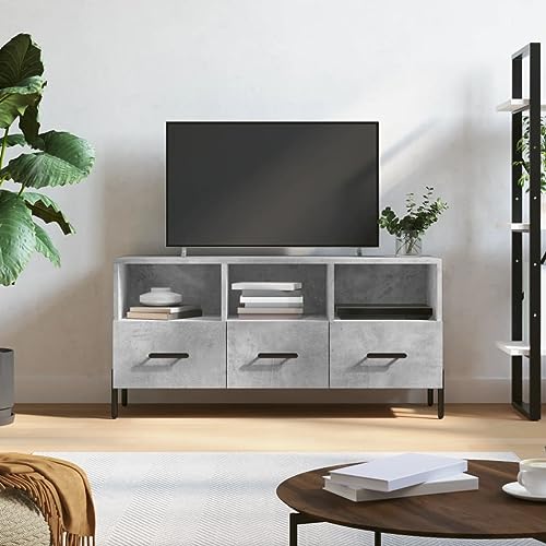 WEMYUFURN TV-Schrank Betongrau hängeschrank Sideboard tv tv Board Fernseher kommode 102x36x50 cm Holzwerkstoff von WEMYUFURN