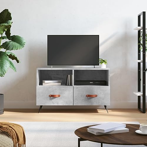 WEMYUFURN TV-Schrank Betongrau hängeschrank tv möbel Sideboard hängend tv Regal 80x36x50 cm Holzwerkstoff von WEMYUFURN