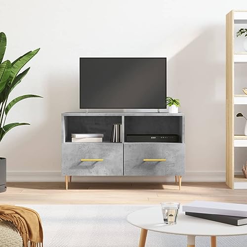 WEMYUFURN TV-Schrank Betongrau tv Regal Konsolentisch mit Schubladen wohnzimmerschrank Sideboard tv 80x36x50 cm Holzwerkstoff WEMYUFURN TV-Schrank Betongrau tv Regal Konsolentisch mit Schubladen wohnzimmerschrank Sideboard tv 80x36x50 cm Holzwerkstoff von WEMYUFURN