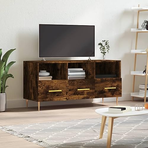 WEMYUFURN TV-Schrank Räuchereiche hängeschrank Fernsehtisch tv Regal Sideboard tv 102x36x50 cm Holzwerkstoff von WEMYUFURN
