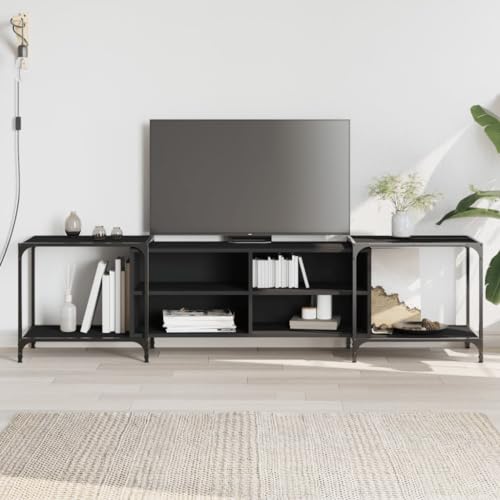WEMYUFURN TV-Schrank Schwarz Fernseher kommode hängeschrank kommode Fernseher Tisch 203x37x50 cm Holzwerkstoff von WEMYUFURN