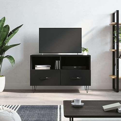 WEMYUFURN TV-Schrank Schwarz hängeschrank tv ständer tv kommode Fernsehtisch 80x36x50 cm Holzwerkstoff von WEMYUFURN