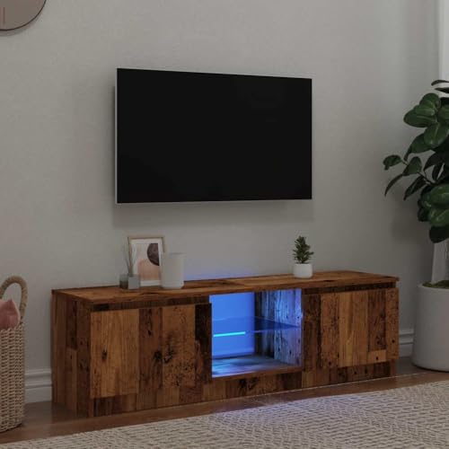 WEMYUFURN TV-Schrank mit LED-Leuchten Altholz-Optik Fernsehtisch tv kommode lowboard wohnzimmerschrank 120x30x36 cm WEMYUFURN TV-Schrank mit LED-Leuchten Altholz-Optik Fernsehtisch tv kommode lowboard wohnzimmerschrank 120x30x36 cm von WEMYUFURN