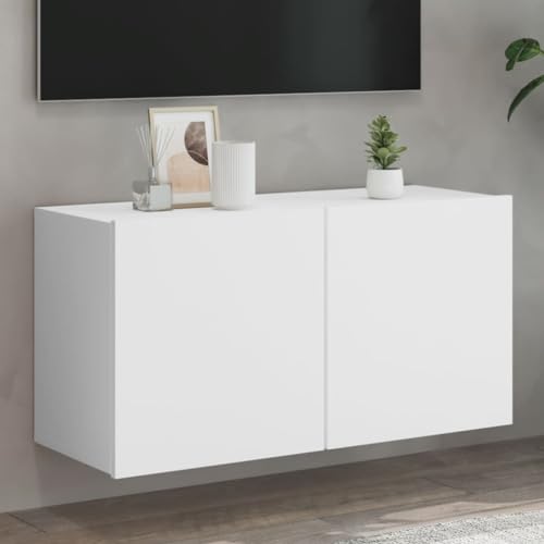 WEMYUFURN TV-Wandschrank Weiß Fernsehtisch tv Bank tv möbel kommode 80x30x41 cm von WEMYUFURN