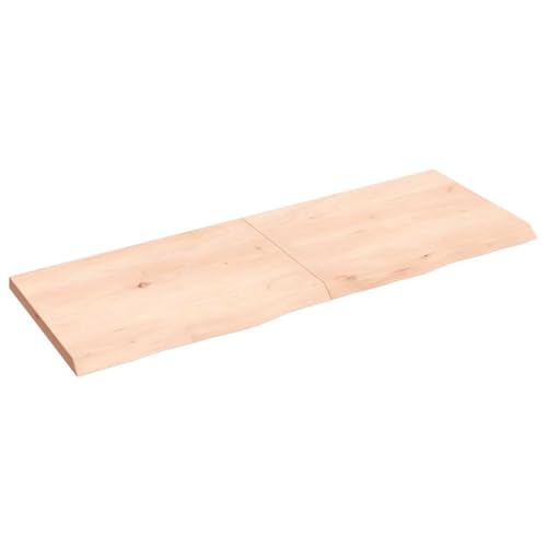 WEMYUFURN Tischplatte 140x50x(2-4) cm Massivholz Eiche Unbehandelt Wohnzimmertischplatte Esstischplatte aus Holz Holztischplatte für Arbeitsplatte Schreibtisch von WEMYUFURN