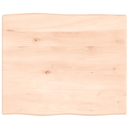 WEMYUFURN Tischplatte 60x50x2 cm Massivholz Eiche Unbehandelt Baumkante Wohnzimmertischplatte Rustikale Platte Küchentischplatte für Esstisch Schreibtisch von WEMYUFURN