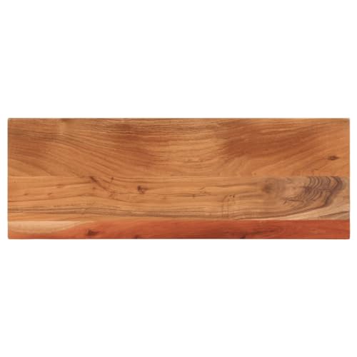 WEMYUFURN Tischplatte 80x40x3,8 cm Rechteckig Massivholz Akazie Rustikale Tischplatte Naturholztafel Rustikale Platte für Schreibtisch Wohnzimmer von WEMYUFURN