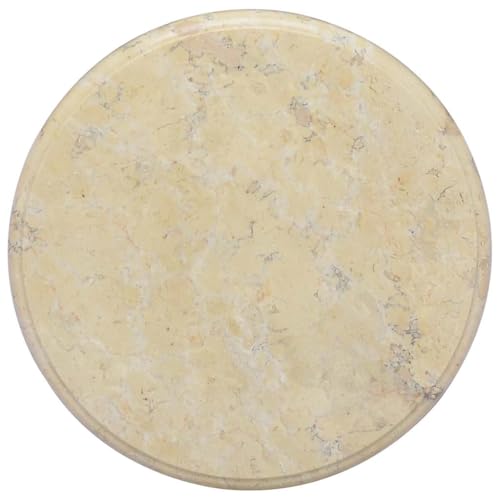 WEMYUFURN Tischplatte Creme Ø40x2,5 cm Marmor Tischlerplatte Rustikale Tischplatte Holztafel für Arbeitsplatte Wohnzimmer von WEMYUFURN
