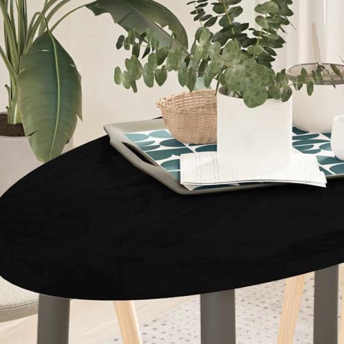 WEMYUFURN Tischplatte Dunkelbraun 100x50x4 cm Massivholz Eiche Oval Rustikale Tischplatte Esstischplatte aus Holz DIY Holzprojekte für Wohnzimmer Schreibtisch von WEMYUFURN