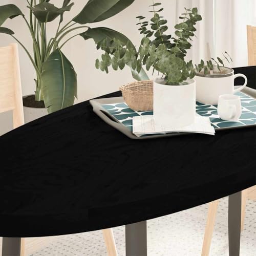 WEMYUFURN Tischplatte Dunkelbraun 140x60x4 cm Massivholz Eiche Oval Holztischplatte DIY Möbelbau Esstischplatte aus Holz für Arbeitsplatte Schreibtisch von WEMYUFURN