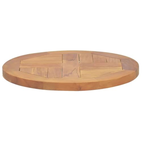 WEMYUFURN Tischplatte Massivholz Teak Rund 2,5 cm 40 cm Naturholz Tischplatte Massivholztafel Holztafel für Schreibtisch Wohnzimmer von WEMYUFURN
