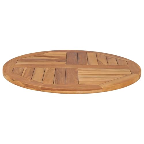 WEMYUFURN Tischplatte Massivholz Teak Rund 2,5 cm 70 cm Holztafel Wohnzimmertischplatte Naturholztafel für Schreibtisch Arbeitsplatte von WEMYUFURN