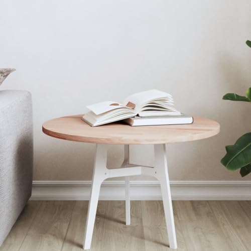 WEMYUFURN Tischplatte Ø50x1,5 cm Rund Massivholz Buche Wohnzimmertischplatte Naturholz Tischplatte Tischlerplatte für Schreibtisch Wohnzimmer von WEMYUFURN