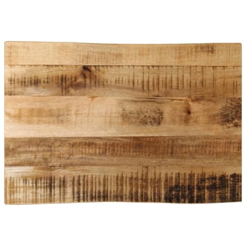 WEMYUFURN Tischplatte mit Baumkante 50x40x2,5 cm Raues Mango Massivholz Wohnzimmertischplatte Küchentischplatte Esstischplatte Holz für Schreibtisch Arbeitsplatte von WEMYUFURN