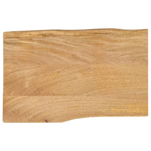 WEMYUFURN Tischplatte mit Baumkante 70x40x2,5 cm Massivholz Mango Esstischplatte Holz Bauholzplatte Wohnzimmertischplatte für Arbeitsplatte Schreibtisch von WEMYUFURN