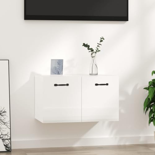 WEMYUFURN Wandhängeschrank aus Holzwerkstoff mit 2 Fächern - Stauraum Schwebeschrank für Bücher und Zeitschriften von WEMYUFURN