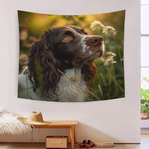 WENCIUEOL 3D Druck Springer Spaniel Wandteppiche Poster Ornament Wandbehang Wandteppich Wanddeko Wandbehang Für Schlafzimmer Wohnzimmer Tapisseries 130cmx150cm von WENCIUEOL