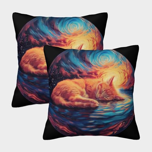 Ginger Cat Weiche Beast Domineering Fashion Personality Kissenbezüge, Quadratische Form Im 2er Set, Perfekt Für Home Decor Und Outdoor Leisure, Maschinenwaschbar 40x40cm von WENCIUEOL