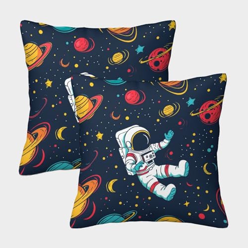 WENCIUEOL Universe Planet Rocket Hochwertige Kissenbezüge 2er Set Mit Reißverschluss - Star The Outer Space Cosmic Spacetime Für Sofa, Schlafzimmer, Auto Allergikerfreundliches Material 40x40cm WENCIUEOL Universe Planet Rocket Hochwertige Kissenbezüge 2er Set Mit Reißverschluss - Star The Outer Space Cosmic Spacetime Für Sofa, Schlafzimmer, Auto Allergikerfreundliches Material 40x40cm von WENCIUEOL