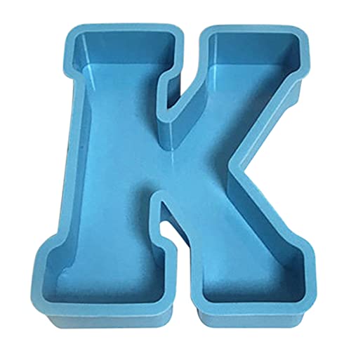 WENDAO Große Silikonform Buchstaben Nummer DIY alphanumerische Kuchenform aus Kristall Resin Gießharz Formen Rückwärts Silikon Alphabet Harz Gießform für Herstellung von Basteln (K) von WENDAO