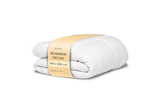 WENDRE Sommerdecke 140x200 cm– Ultraleichte 150 GSM Decke für den Sommer – Dünne Mikrofaser Steppdecke – Oeko-TEX Zertifiziert – Allergiker Bettdecke 140x200 Made in EU - Washbar von WENDRE