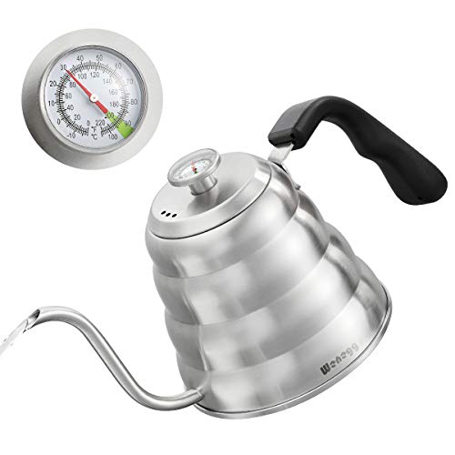 Pour Over Coffee Kettle with Thermometer for Exact Temperature 40 fl oz - Premium Stainless Steel Gooseneck Kettle for Drip Coffee, French Press and Tea - Works on Stove and Any Heat Source Pour Over Coffee Kettle with Thermometer for Exact Temperature 40 fl oz - Premium Stainless Steel Gooseneck Kettle for Drip Coffee, French Press and Tea - Works on Stove and Any Heat Source von WENEGG