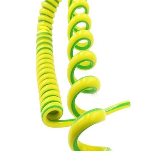 Spiral-Netzkabel, gelb, 1-adrig, Teleskopkabel, 20 AWG, 18, 15, 13, dehnbares Netzkabel(1 Core 15awg Length 5 Meters) von WENFEN