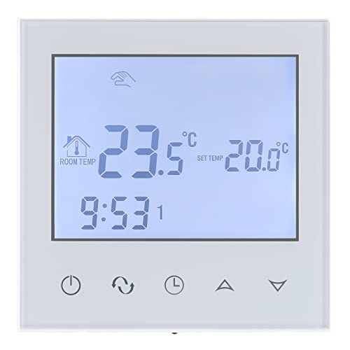 Wengart 24V Programmierbarer Thermostat WG03-2,Präzise Regelung der Innentemperatur, LCD-Display, Touch-Tasten, geeignet für Wasser-, Strom- und Heizsysteme von WENGART