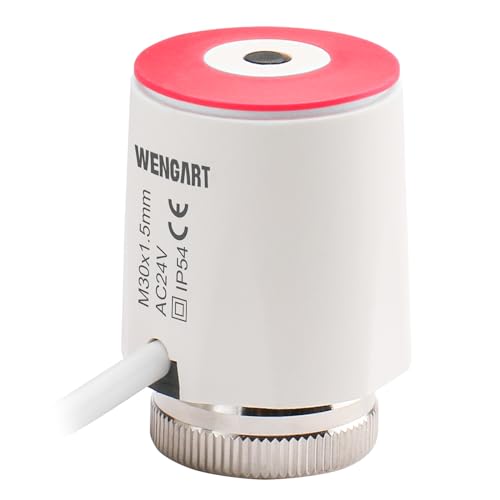 Wengart 24V Elektrothermischer Stellantrieb WG2208,Normalerweise Geschlossen Ein/Aus-Status sichtbar,Fußbodenheizungsverteiler Fußbodenheizungsteile von WENGART