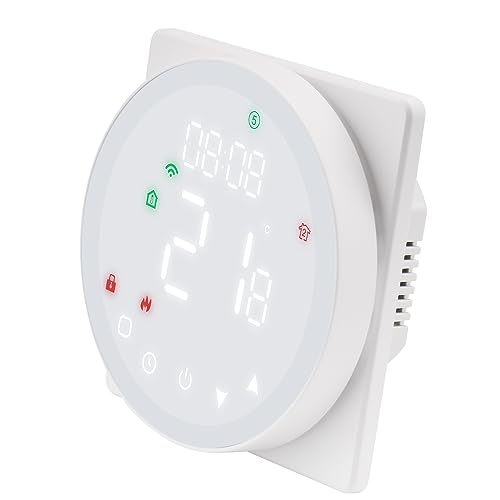 Wengart WiFi-Thermostat WG908, AC230V 5A 2,4 GHz TUYA APP Wochenprogrammierung mit Farb-LCD-Display, Fernbedienung über Mobiltelefon, für Wasserheizsystem, Weiß Wengart WiFi-Thermostat WG908, AC230V 5A 2,4 GHz TUYA APP Wochenprogrammierung mit Farb-LCD-Display, Fernbedienung über Mobiltelefon, für Wasserheizsystem, Weiß von WENGART