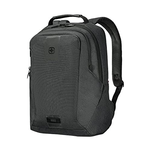 WENGER MX ECO Professional Laptop-Rucksack mit Tablet-Fach, Notebook bis 16 Zoll, Tablet bis 10 Zoll, Organizer, 20 l, Damen Herren, Büro Business-Reisen Uni, Schwarz, Nachhaltig, 612261 von WENGER