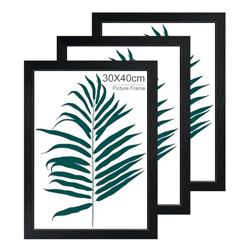 WENGTIAO 3er Set Bilderrahmen 30x40cm Schwarz, Holzrahmen Fotorahmen für Fotos Bilder Poster, Dicke 2cm Bilderrahmen zum Horizontal oder Vertikal Aufhängen für Wanddekoration WENGTIAO 3er Set Bilderrahmen 30x40cm Schwarz, Holzrahmen Fotorahmen für Fotos Bilder Poster, Dicke 2cm Bilderrahmen zum Horizontal oder Vertikal Aufhängen für Wanddekoration von WENGTIAO
