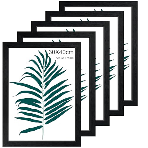 WENGTIAO 5er Set Bilderrahmen 30x40cm Schwarz, Holzrahmen Fotorahmen für Fotos Bilder Poster, Bilderrahmen zum Horizontal oder Vertikal Aufhängen für Wanddekoration WENGTIAO 5er Set Bilderrahmen 30x40cm Schwarz, Holzrahmen Fotorahmen für Fotos Bilder Poster, Bilderrahmen zum Horizontal oder Vertikal Aufhängen für Wanddekoration von WENGTIAO