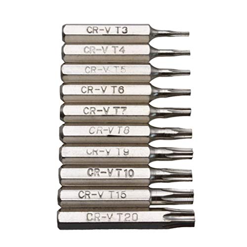 10-teiliges Set für Torx-Schraubendreher-Bits, T3, T7, T8, T9, T10, T20, mobiles Schraubendreher-Set, klein von WENGU