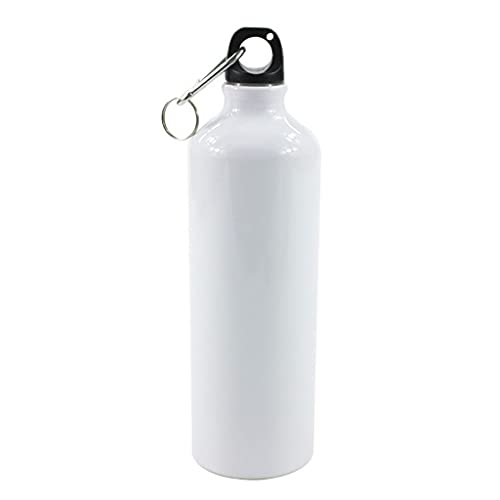 400/500/600/750 ml weiße Blanko-Sublimations-Wasserflasche mit Karabiner, Aluminium, Outdoor-Sport, Wasserkocher für Wärmepressdruck, Heißpressdruck, Karabiner-Flasche von WENGU