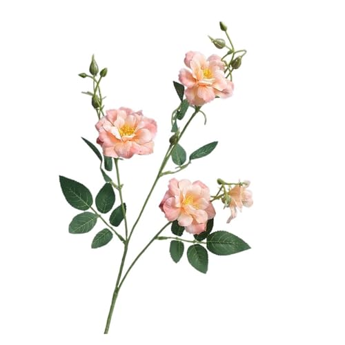 WENH 10Pcs Künstliche Seide Rose Blumen Hause Dekoration Gefälschte Pfingstrose Braut Bouquet Hochzeit Rosen Party Blumen Anordnung(Champagne Pink) von WENH