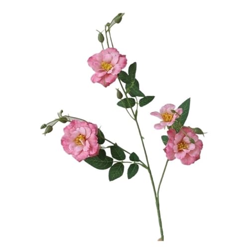 WENH 10Pcs Künstliche Seide Rose Blumen Hause Dekoration Gefälschte Pfingstrose Braut Bouquet Hochzeit Rosen Party Blumen Anordnung(Rose pink) von WENH