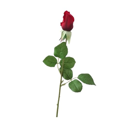 WENH 15 Stück feuchtigkeitsspendende Rose Blume Real Touch künstliche Blumen Brautstrauß Hochzeit Dekor gefälschte Rosen Party Floral Home(Black red) von WENH