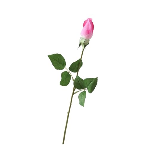 WENH 15 Stück feuchtigkeitsspendende Rose Blume Real Touch künstliche Blumen Brautstrauß Hochzeit Dekor gefälschte Rosen Party Floral Home(Dark pink) von WENH