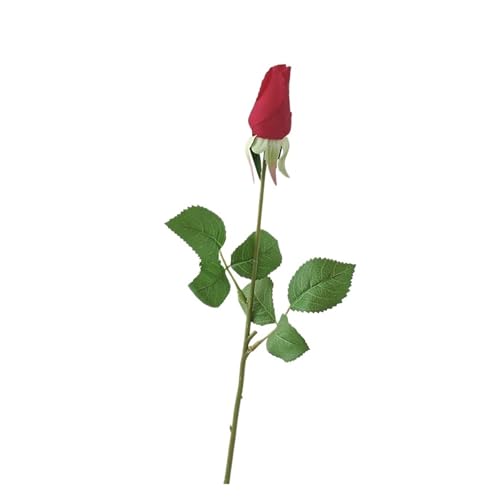 WENH 15 Stück feuchtigkeitsspendende Rose Blume Real Touch künstliche Blumen Brautstrauß Hochzeit Dekor gefälschte Rosen Party Floral Home(Red) von WENH